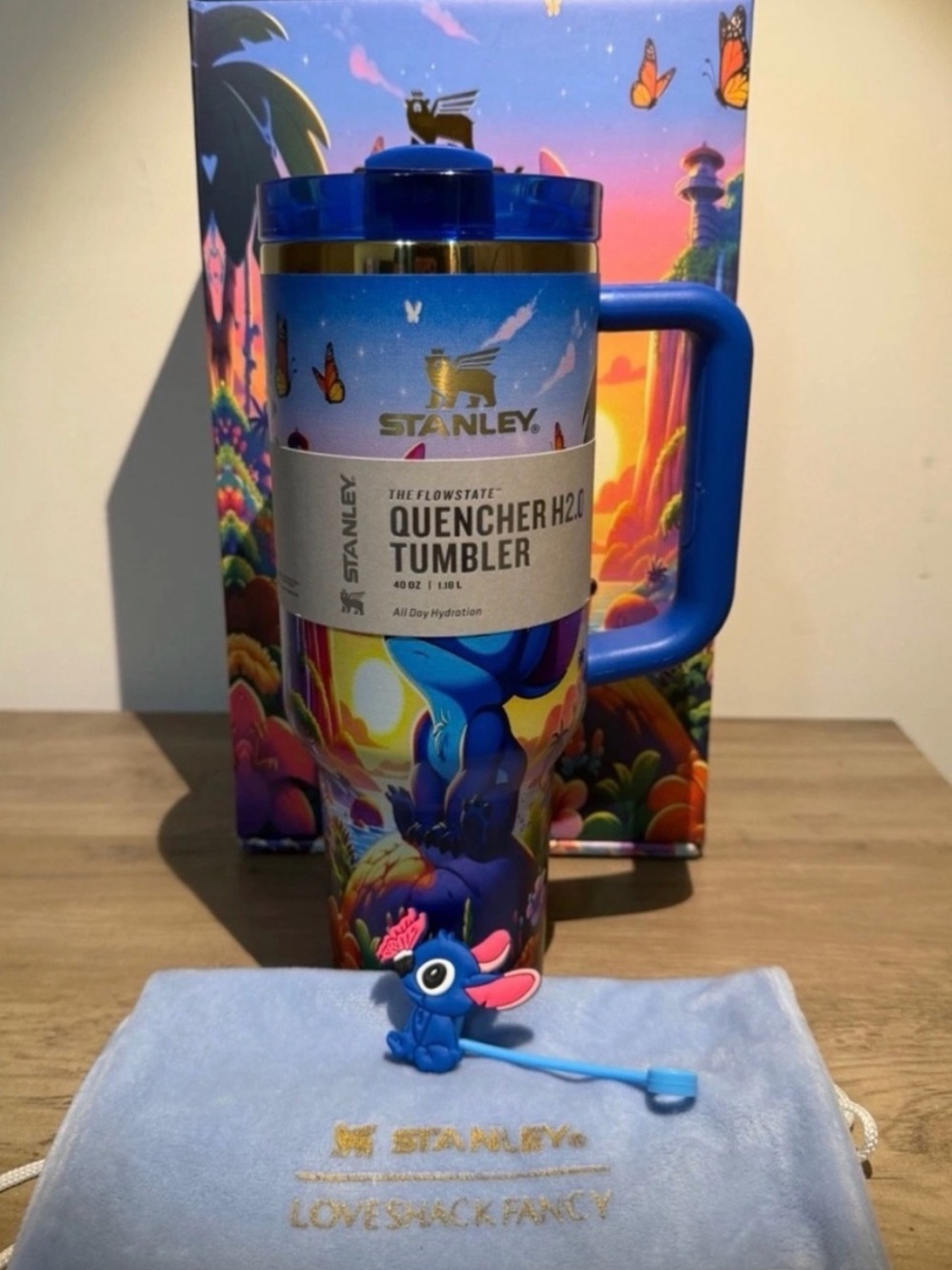 🆕 STANLEY 40 oz. Lilo & Stitch Tumbler black rare nwt box flowstate gift box - Picture 5 of 5